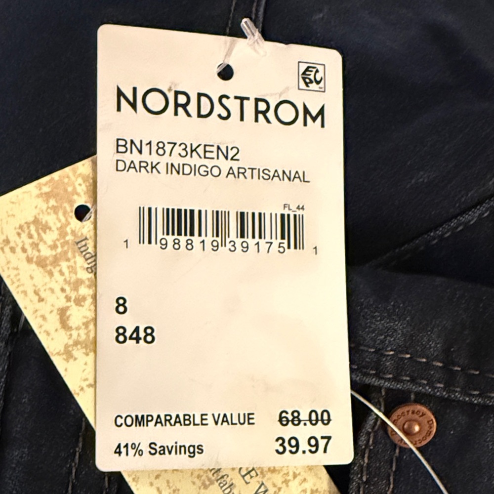 New With Tags (NWT) - Democracy Dark Indigo Wash Straight Leg Jeans - Size 8 - Picture 6 of 6